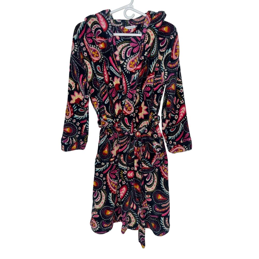 Vera Bradley Parisian Paisley Plush Fleece Hooded Robe S/M